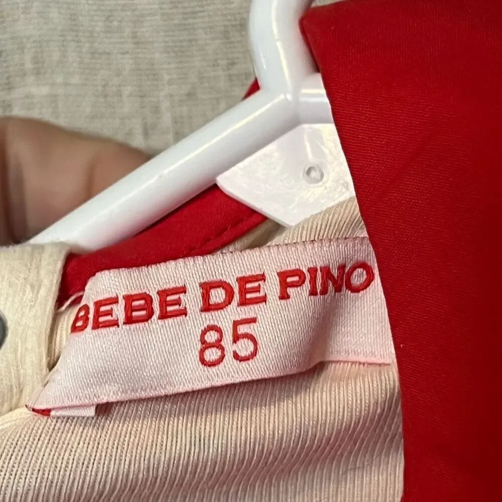 Bebe De Pino Cream & Red Bunny Long Sleeve One Piece